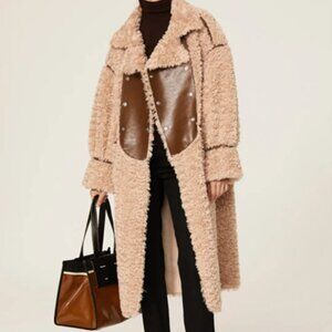 $598 OOF WEAR Italy reversible faux shearling coat US M / IT 42